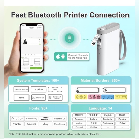 Label Maker Machine with Tape, P21 Bluetooth Label Printer, Wireless Mini Label - Picture 3 of 6